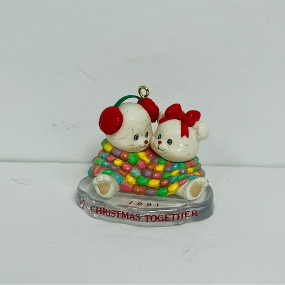 1991 carlton ornament christmas cuddles 1st christmas together cozy quilt - Picture 1 of 5